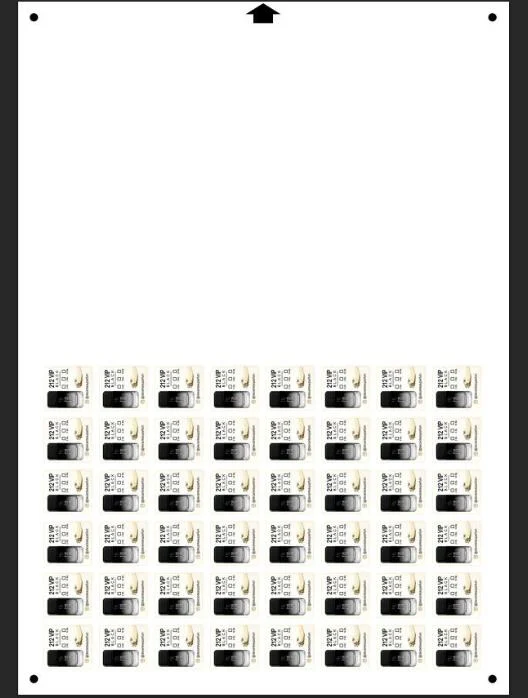 A folha A3 pronta para imprimir e cortar